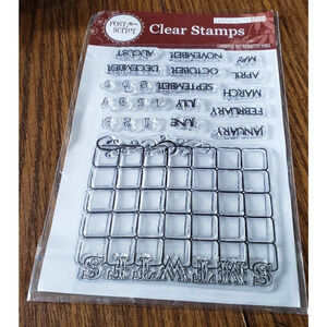 Hampton Art Post Script Month and Date Calendar Clear Stamps